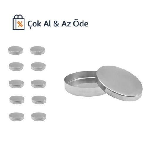 Paslanmaz Çelik Petri Kabı 80mm - Petri Kutusu Kapaklı 10AD/Pk Çok AL & Az Öde