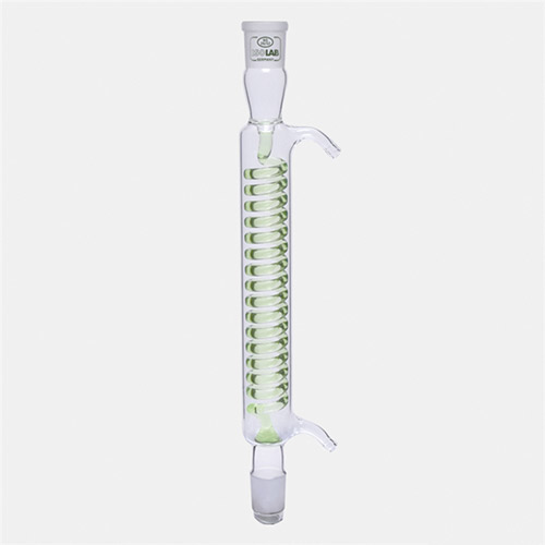 Isolab Soğutucu- Spiralli, 250 mm, Dişi Şilif : NS 29/32, Erkek Şilif : NS 29/32, Cam Yan Kol