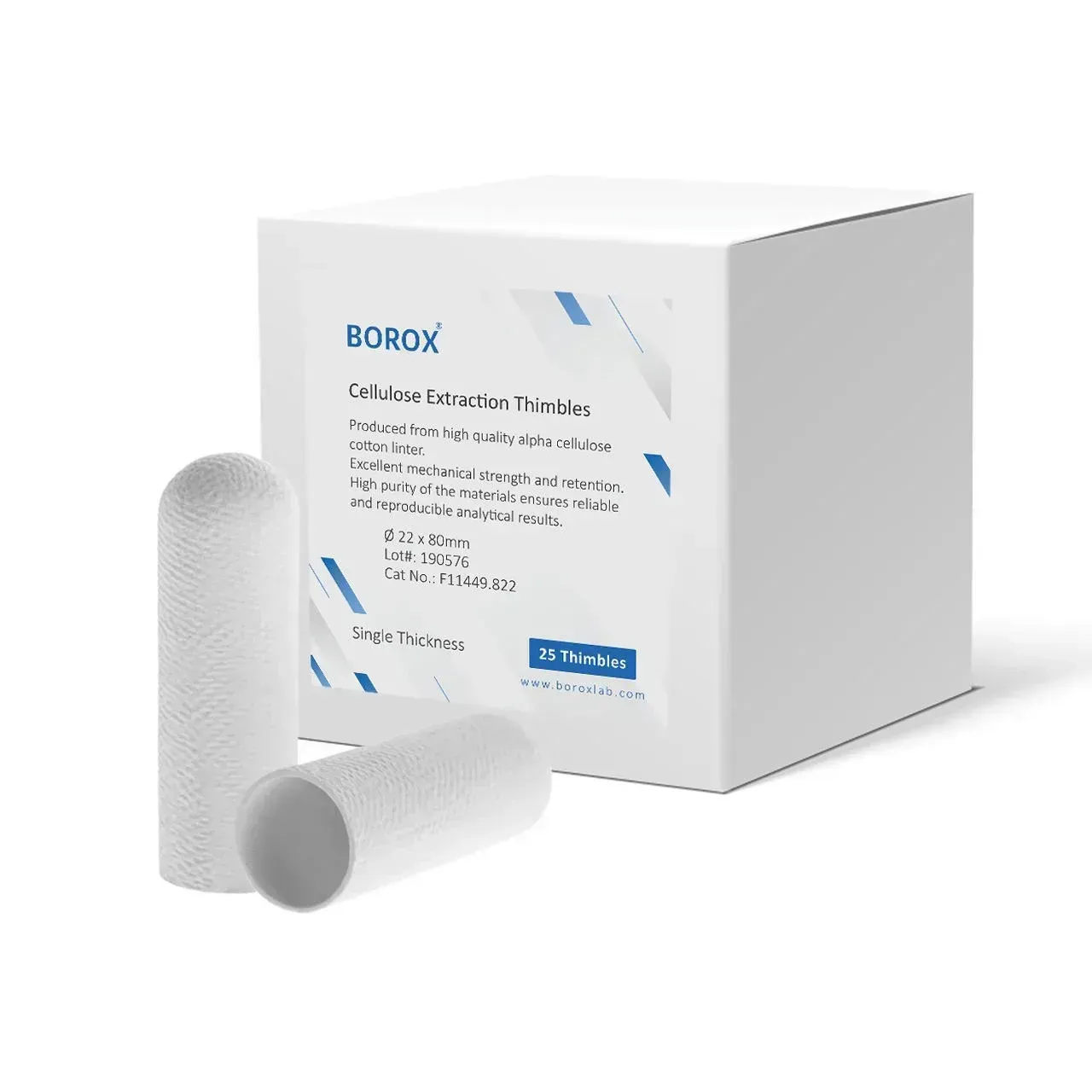 Soxhlet Ekstraksiyon Kartuşu - Selüloz - 33x80 mm Kartuş Filtre 25Ad/Pk