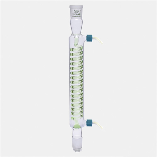 Isolab Soğutucu- Spiralli, 250 mm, Dişi Şilif : NS 29/32, Erkek Şilif : NS 29/32, P.P Yan Kol
