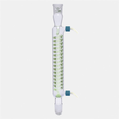 Isolab Soğutucu- Spiralli, 250 mm, Dişi Şilif : NS 29/32, Erkek Şilif : NS 29/32, P.P Yan Kol