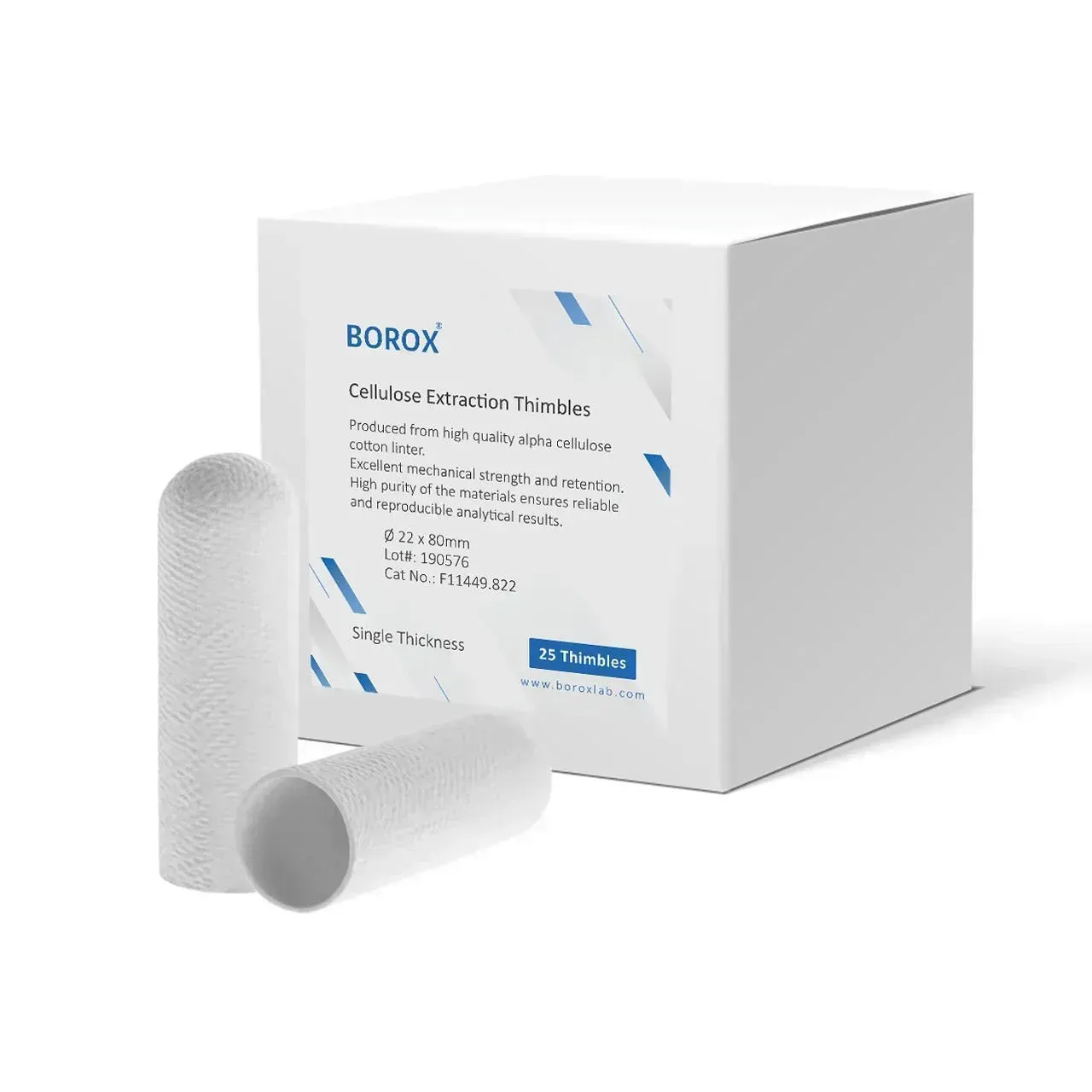 Soxhlet Ekstraksiyon Kartuşu - Selüloz - 33x100 mm Kartuş Filtre 25Ad/Pk