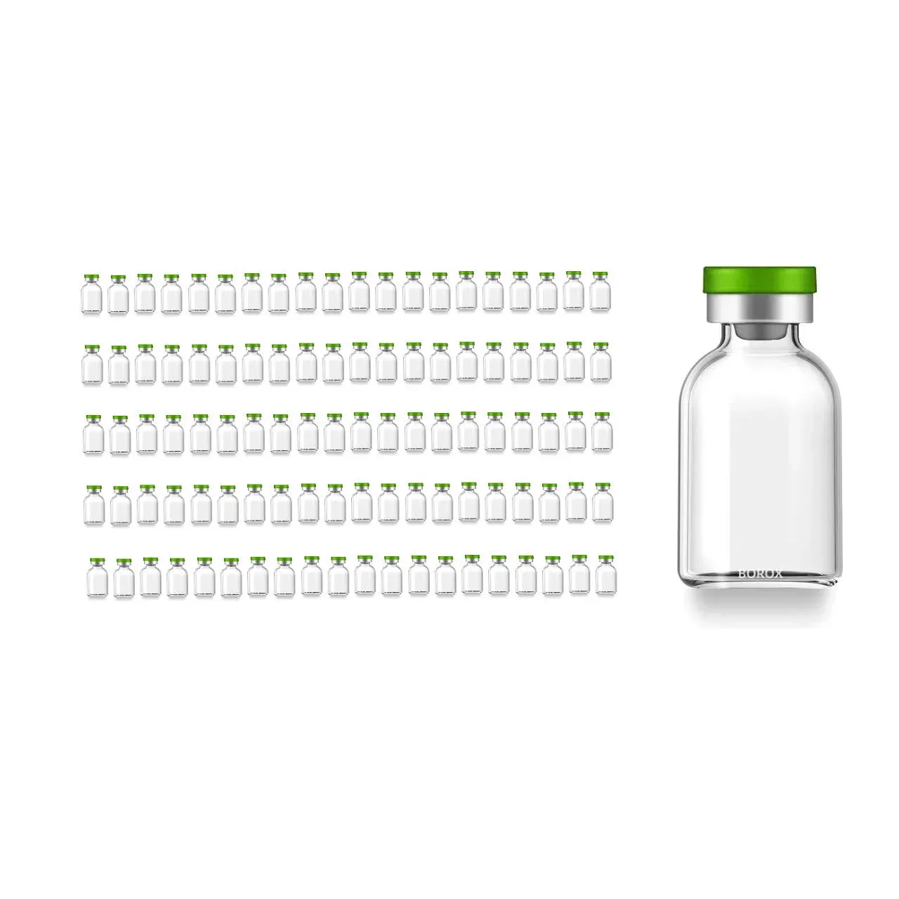 Kapaklı Tıpalı Cam Şişe 25ml - Flakon Şişe 25cc  100Ad/Pk