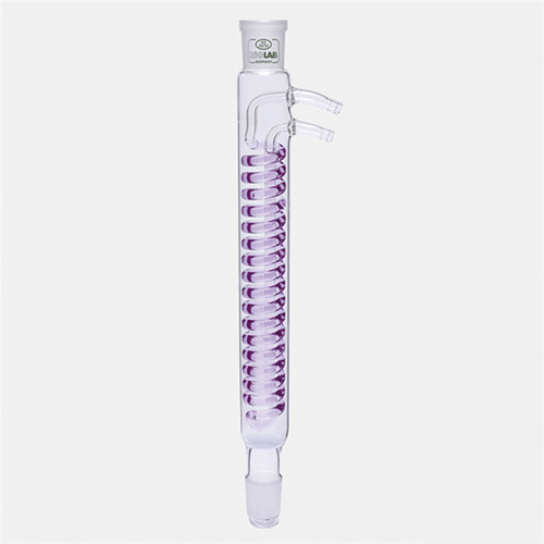 Isolab Dimroth Soğutucu, 160 mm, Dişi Şilif : NS 14/23, Erkek Şilif: NS 14/23, Cam Yan Kol
