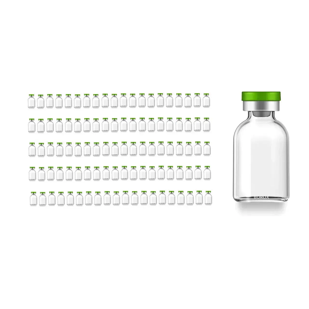 Kapaklı Tıpalı Cam Şişe 50 ml - Flakon Şişe 50cc  100Ad/Pk