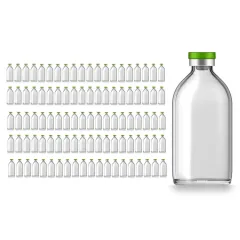 Kapaklı Tıpalı Cam Şişe 100 ml - Flakon Şişe 100Ad/Pk