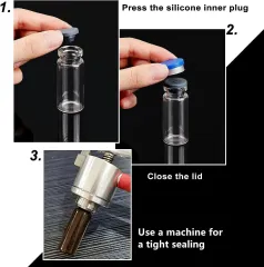 Kapaklı Tıpalı Cam Şişe 100 ml - Flakon Şişe 100Ad/Pk