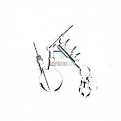Distilasyon Başlığı, Set Balon 250 ml, iki boyunlu NS : 14.5/23, Balon 3x25 ml NS : 14.5/23