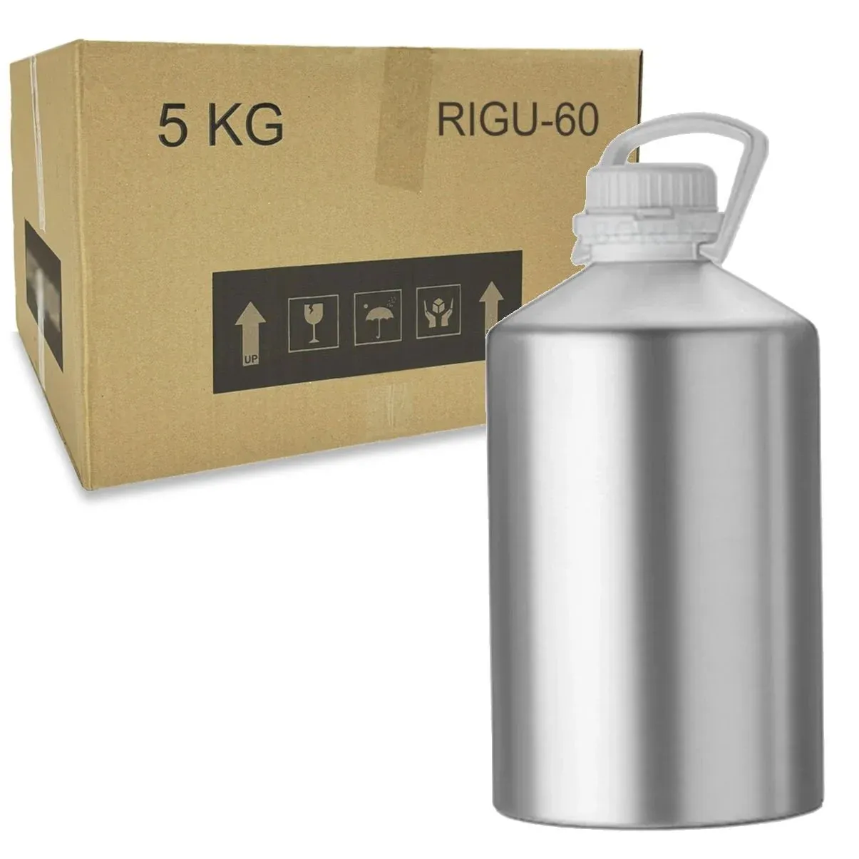 RIGU-60 Alüminyum Şişe 5LT - Tıpalı ve Kapaklı Bidon Metal 9Ad Çok AL & Az Öde