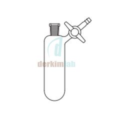 Azot (Schlenk) tüpü, Dişi şilifli, Teflon Musluklu 10 ml Hacim, NS : 14,5/23
