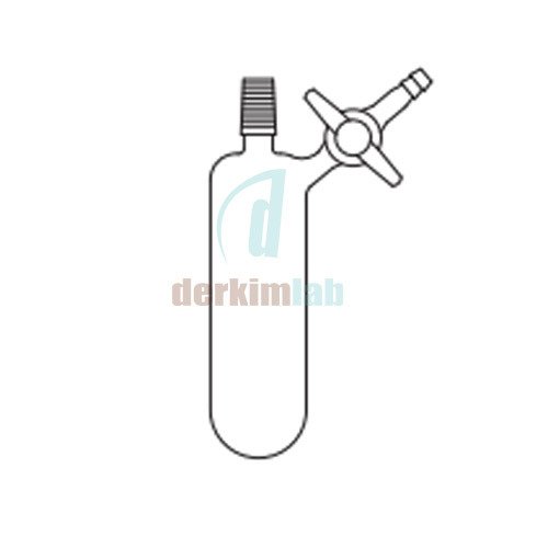 Azot (Schlenk) tüpü, Erkek şilifli, Teflon musluklu 10  ml Hacim, NS : 14,5/23