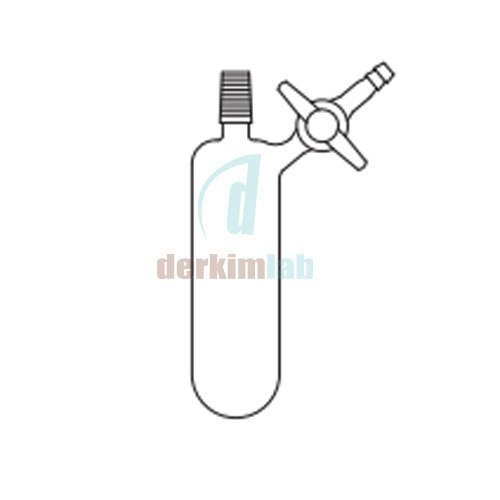 Azot (Schlenk) tüpü, Erkek şilifli, Teflon musluklu 25  ml Hacim, NS : 14,5/23