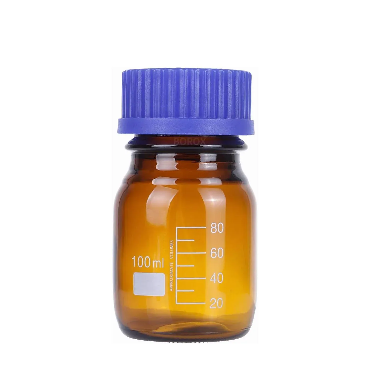Amber Cam Şişe 100 ml - Vida Kapaklı Boş Numune Şişesi - Otoklav Şişe
