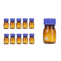 Amber Cam Şişe 100 ml - Vida Kapaklı Boş Numune Şişesi - Otoklav Şişe 10AD Çok AL & Az Öde