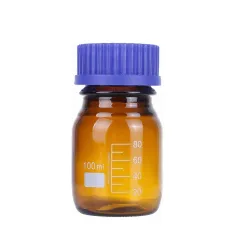 Amber Cam Şişe 100 ml - Vida Kapaklı Boş Numune Şişesi - Otoklav Şişe 10AD Çok AL & Az Öde