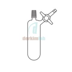 Azot (Schlenk) tüpü, Erkek şilifli, Teflon musluklu 100  ml Hacim, NS : 14,5/23