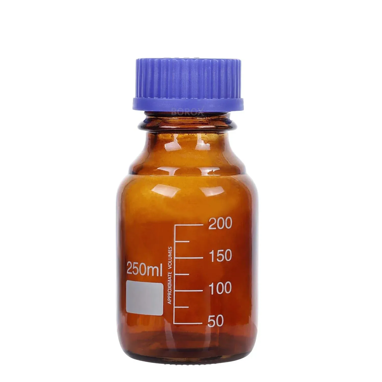 Amber Cam Şişe 250 ml - Vida Kapaklı Boş Numune Şişesi - Otoklav Şişe