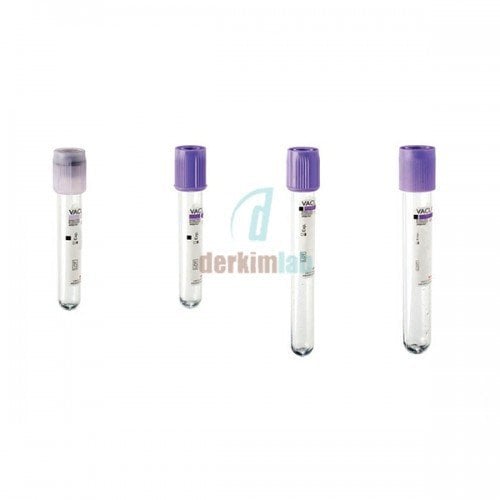 Vakumlu K2 Edtalı Tüp, 6 ml, 13 X 100 mm, Mor (1000 Ad./Pk)