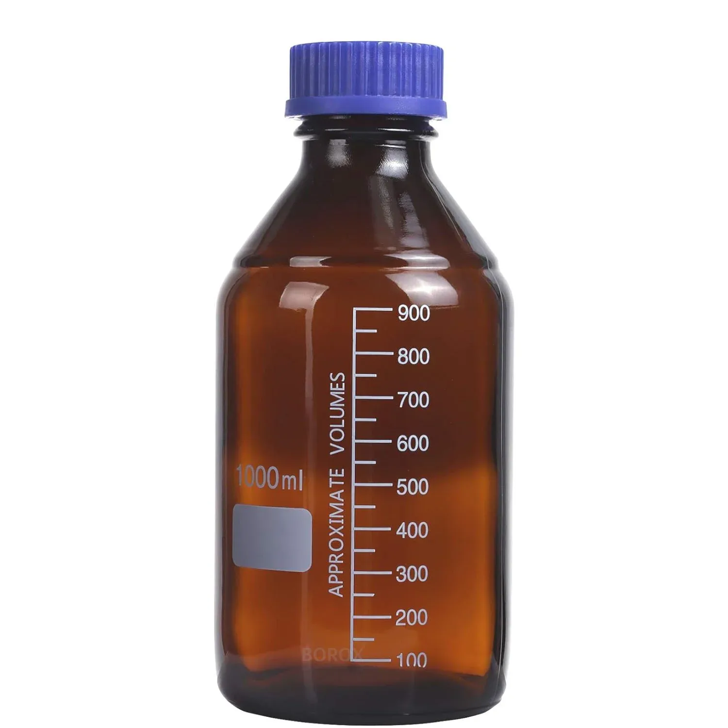Amber Cam Şişe 1000 ml - Vida Kapaklı Boş Numune Şişesi - Otoklav Şişe
