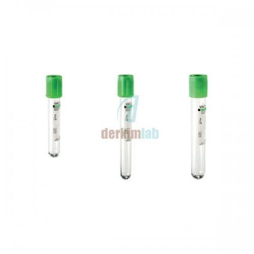 Vakumlu Lityum Heparinli Tüp, 2 ml, 13 X 75 mm, Yeşil (1000 Ad./Pk)
