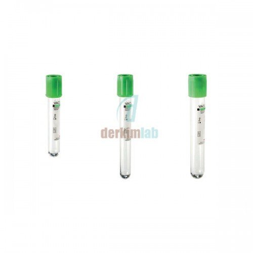 Vakumlu Lityum Heparinli Tüp, 4 ml, 13 X 75 mm, Yeşil (1000 Ad./Pk)