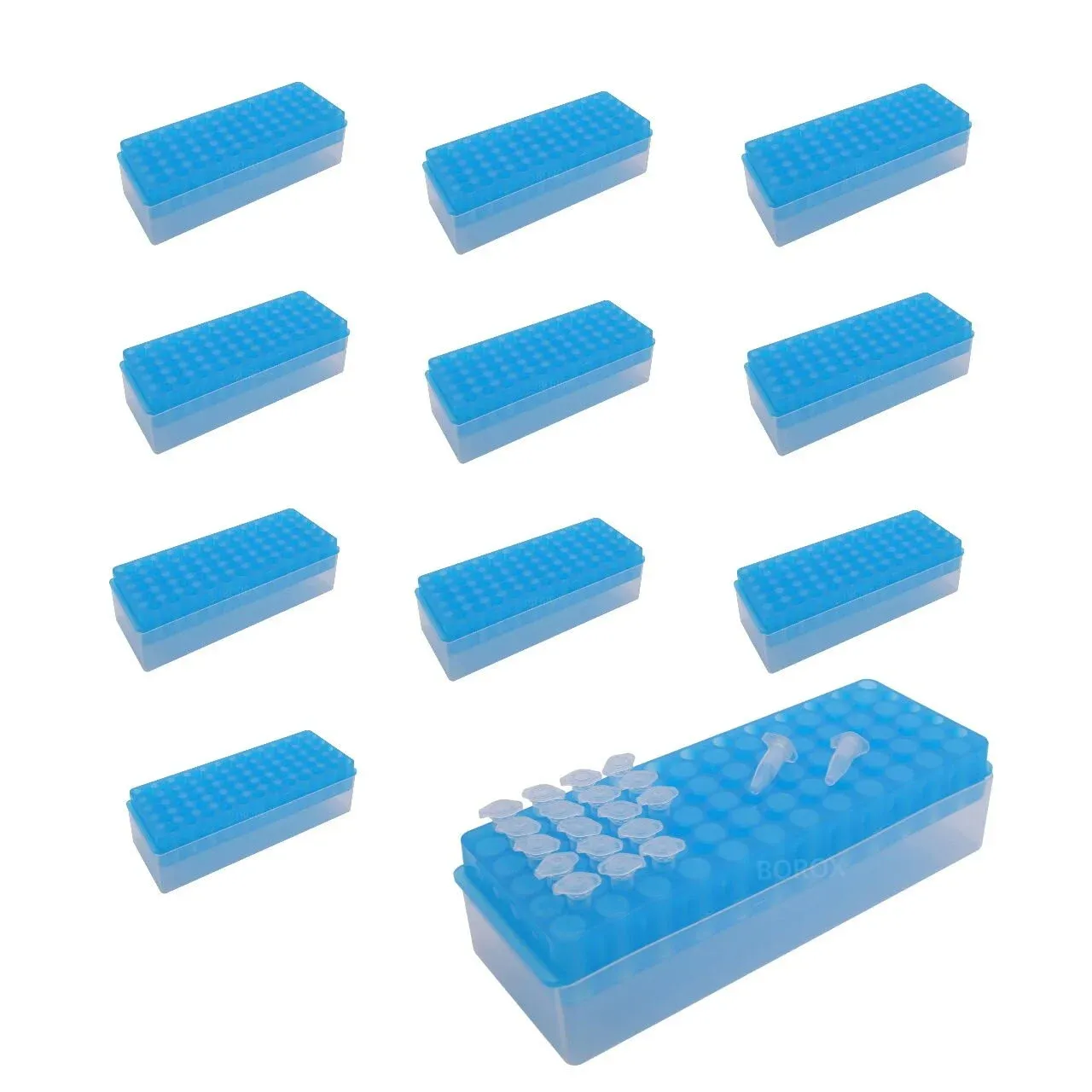 PCR Tüp Standı 0.2-0.5-1.5-2 ml İçin 60 Delikli Çift Taraflı -80 °C- Eppendorf Tüp Standı 10Ad  Çok AL & Az Öde