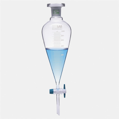 Isolab Dereceli Konik Ayırma Hunisi, PTFE (Teflon) Musluklu, 1000 ml