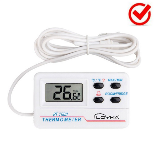 Alarmlı Buzdolabı Termometresi -10°C +60°C Kalibrasyon Belgeli