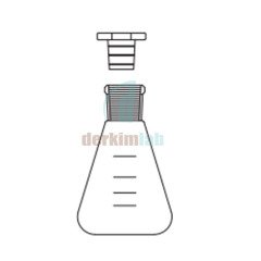 Erlen, Şilifli, Plastik kapaklı 50 ml Hacim, NS : 14,5/23