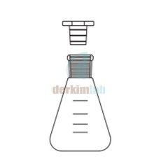 Erlen, Şilifli, Plastik kapaklı 100 ml Hacim, NS : 29/32