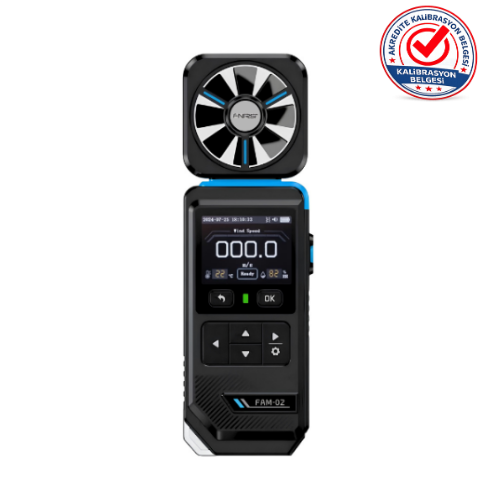 FNIRSI FAM-02 Dijital Anemometre Rüzgar Hızı Sıcaklık ve Nem Ölçer Akredite Kalibrasyon Belgeli