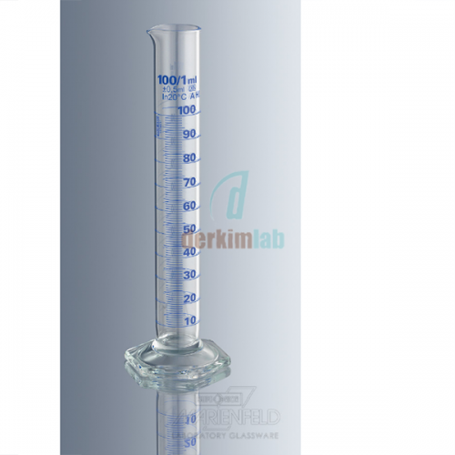 Mezür, Cam, A Sınıfı, Uzun Form, Mavi Renk Taksimatlı, 1000 ml