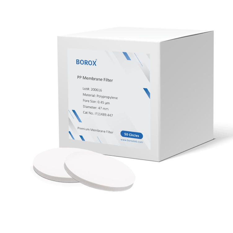 Borox PP Membran Filtre 0.22µm 47 mm – Polipropilen Hidrofilik Filtre – 50 Adet