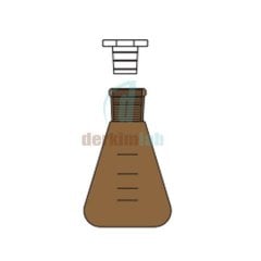 Amber , Erlen, Şilifli, Plastik kapaklı 500 ml Hacim, NS : 29/32