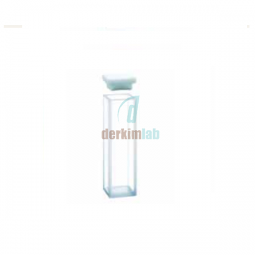 Standart fluorometre küvet, kapaklı, Cam 30 mm Işık Yollu, 10.50 ml Hacim