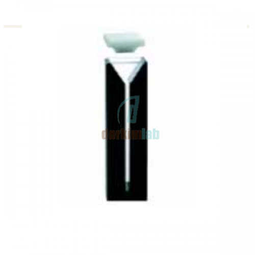 Mikro küvet, siyah gövdeli, kapaklı, Cam 40 mm Işık Yollu, 1.40 ml Hacim