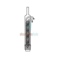 Dimroth soğutucu, İçiçe iki spiralli, tek şilifli  NS :45/40 , Ceket Boyu300 mm