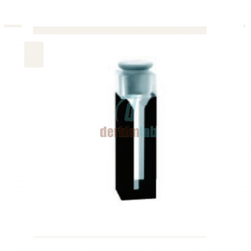 Yarı Mikro küvet, siyah gövdeli, şilifli kapaklı, Cam 30 mm Işık Yollu, 4.20 ml Hacim