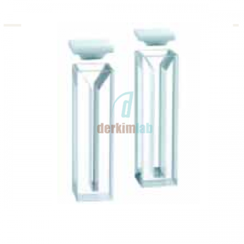 Mikro küvet, buzlu cam gövdeli, kapaklı, Quartz 10 mm Işık Yollu, 0.70 ml Hacim