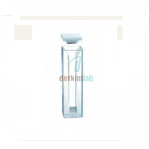 Yarı Mikro küvet, buzlu cam gövdeli, kapaklı, Cam 5 mm Işık Yollu, 0.70 ml Hacim
