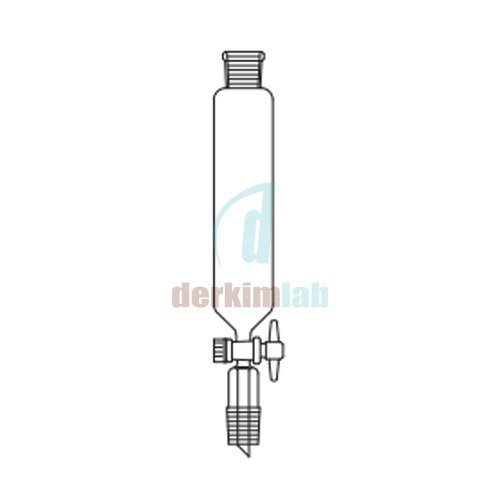 Silindirik tip, Damlatma hunisi, PTFE Musluk 500 ml Hacim, NS : 29/32,  Musluk/Delik Çapı  14.5/4.0 mm