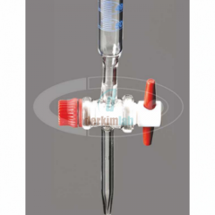 Büret - Düz - Şeffaf - A Kalite - Grup Sertifikalı - Mavi Skala - PTFE Musluklu - 10 ml