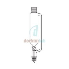 Silindirik tip, Damlatma hunisi, Basınç denge borulu, Cam Musluk 2000 ml Hacim, NS : 29/32,  Musluk/Delik Çapı  18.8/6.0 mm