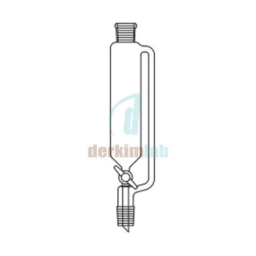 Silindirik tip, Damlatma hunisi, Basınç denge borulu, PTFE Musluk 100 ml Hacim, NS : 14,5/23, Musluk/Delik Çapı 12.5/2.5 mm