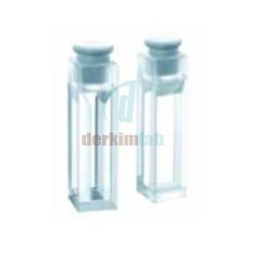 Mikro fluorometre küveti, şilifli kapaklı, Quartz 10 mm Işık Yollu, 0.70 ml Hacim