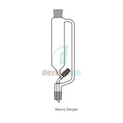 Silindirik tip, Damlatma hunisi, Valf tipi, PTFE, Basınç Dengeli 25 ml Hacim , NS : 14,5/23