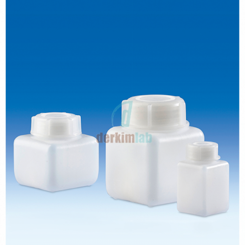 Şişe (Pe-Ld) Vidalı Kapaklı ( Sızdırmaz ), Kare Tip, Geniş Boyunlu, Gl 50 250 ml