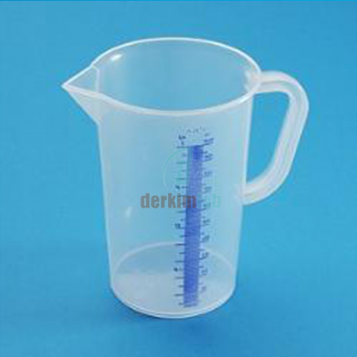 Pp Kulplu Beher, Mavi Taksimatlı, Uzun Form, 50 ml- 1 Ad.