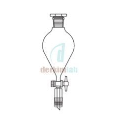Damlatma hunisi, Armudi tip, PTFE Musluklu 25 ml Hacim , NS : 14,5/23