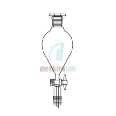 Damlatma hunisi, Armudi tip, PTFE Musluklu 50 ml Hacim, NS : 14,5/23